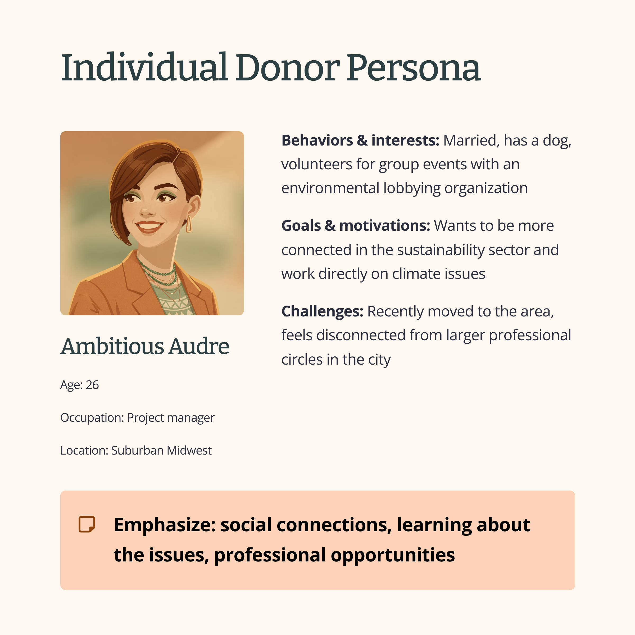 Illustration of an Individual Donor Persona